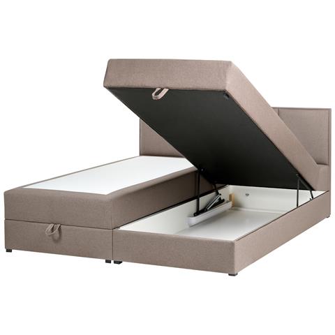 Divano Letto Con Contenitore Tessuto Baronet 180 X 200 Cm Tortora - Foto 2