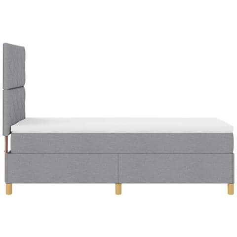 Letto a molle con materasso Grigio chiaro 100 x 200 cm Tessuto - Foto 9