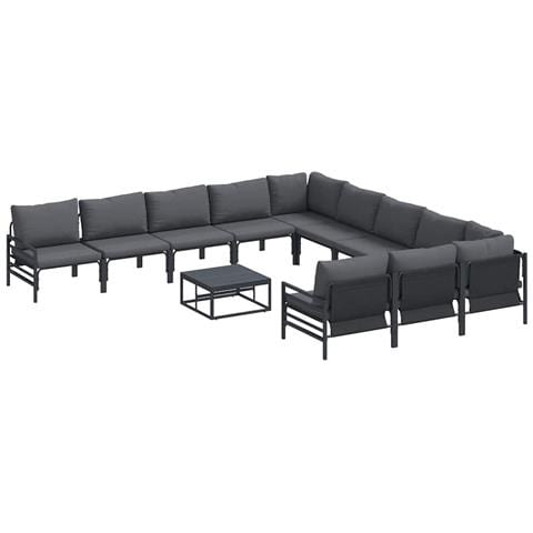 Set Divano da Giardino 12 pcs Antracite Acciaio - Foto 1