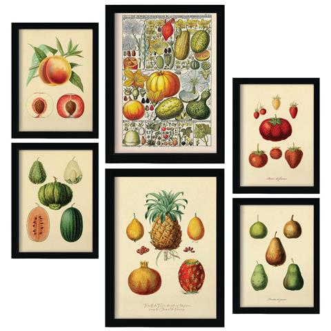 Set Di 6 Stampe Stampe Vintage Salutari, Dipinti Decorativi Estetici Per Il Tuo Soggiorno, Camera Da Letto, Casa A3 & A4 Senza Cornice - Foto 1