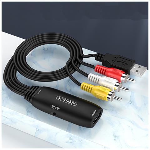 Convertitore Av A Hdmi - Adattatore Av2hdmi Con Cavo A 2 Estremità, Connettore Femmina Per Connettività Avanzata - Foto 7