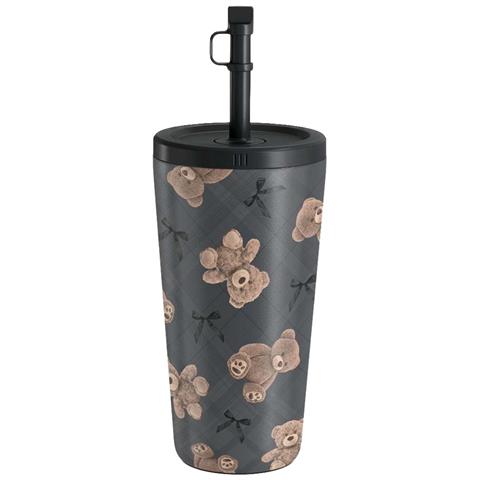 Bottiglia Termica Da Viaggio 500 Ml Design Motivo Orsetti, Nero - Foto 1