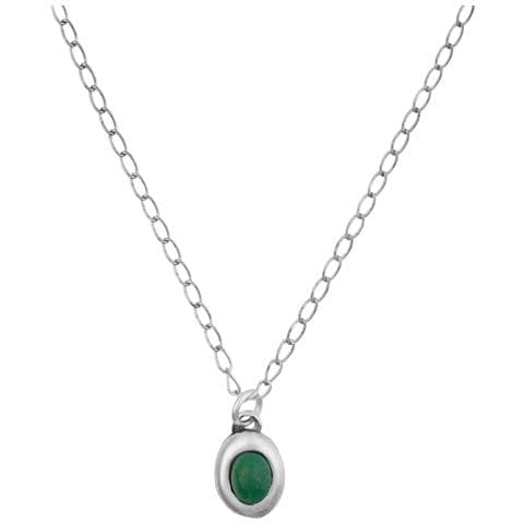 Collana Con Catena In Resina Color Smeraldo Placcata Argento - Foto 2