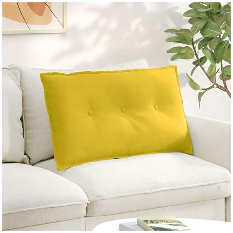 Cuscino per Schiena Giallo 80 x 50 cm Tessuto in Cords - Foto 2