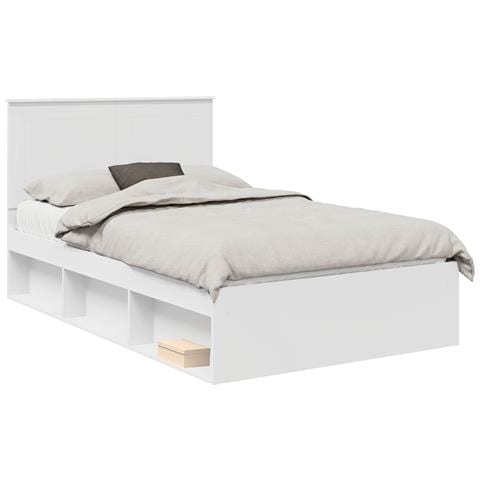 Struttura del letto Bianco 135 x 190 cm Pino massello - Foto 1