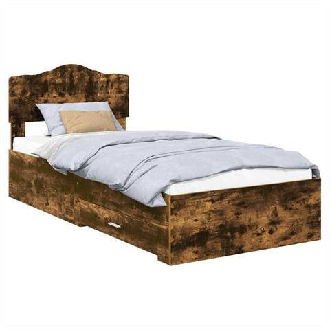Struttura del letto Rovere fumé 90 x 200 cm Legno multistrato - Foto 1