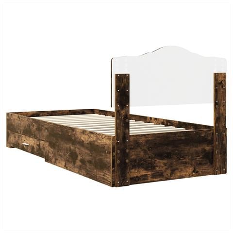 Struttura del letto Rovere fumé 90 x 200 cm Legno multistrato - Foto 9
