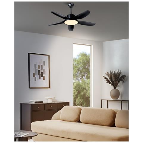 Ventilatore A Soffitto Con Luce Louvet Nero - Foto 1