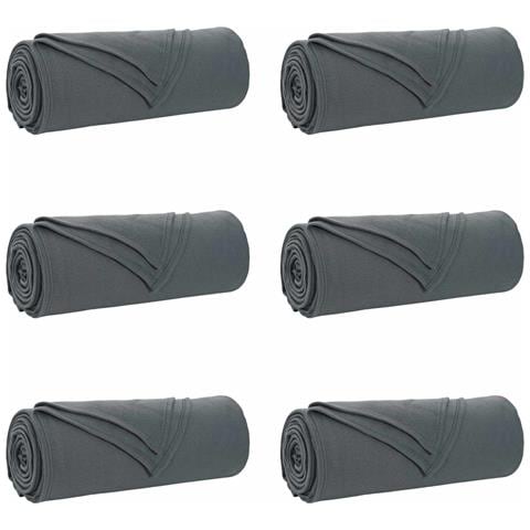 Coperte da Pile 6 pcs Grigio scuro 210 x 140 cm Panno - Foto 1