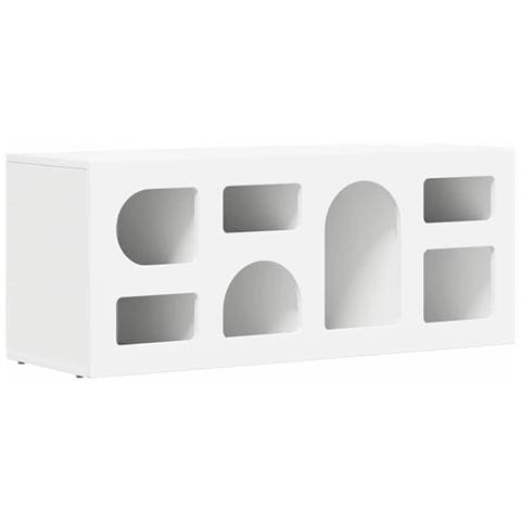 Mobile TV Bianco 100 x 35 x 40 cm Legno multistrato - Foto 1