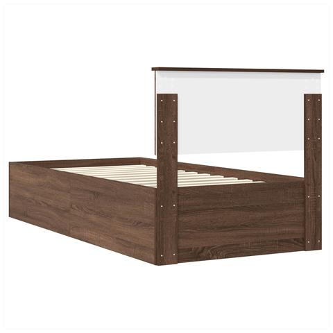 Struttura del letto con testiera Rovere Marrone 75 x 190 cm - Foto 9