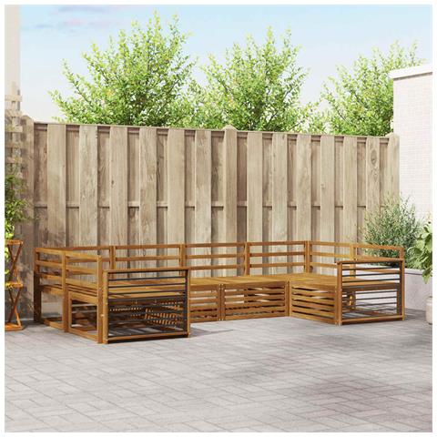 Set divani 6 pcs Naturale Legno di Acacia Massello - Foto 2