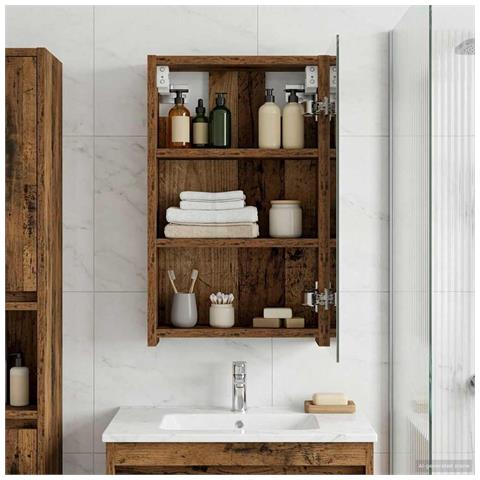 Mobiletto per specchio da bagno Legno vecchio 30 x 10,5 x 50 cm - Foto 2