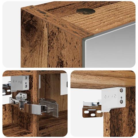 Mobiletto per specchio da bagno Legno vecchio 30 x 10,5 x 50 cm - Foto 9