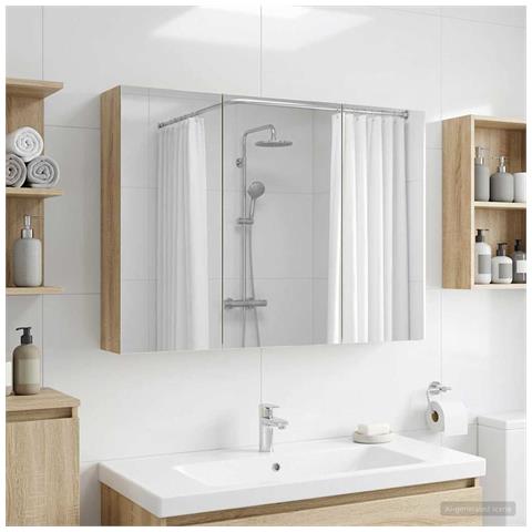 Mobiletto per specchio da bagno con lo scaffale Rovere Sonoma - Foto 2