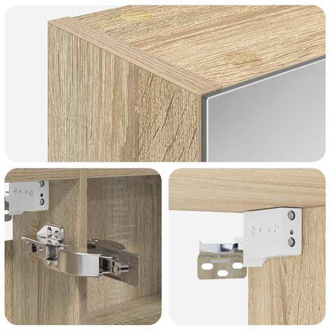 Mobiletto per specchio da bagno con lo scaffale Rovere Sonoma - Foto 9