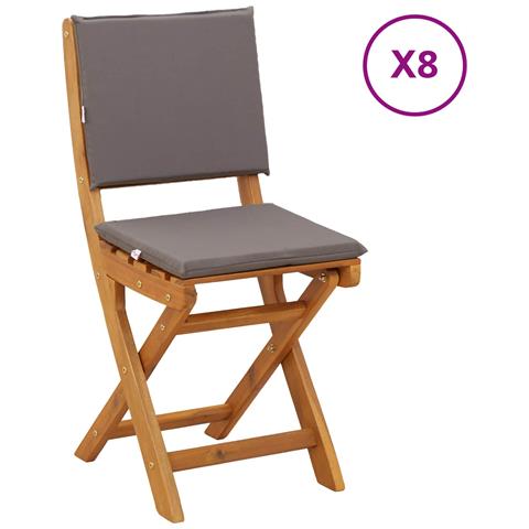 Sedie Bistro da Giardino 8 pcs Grigio Scuro 38 x 46 x 85 cm - Foto 1