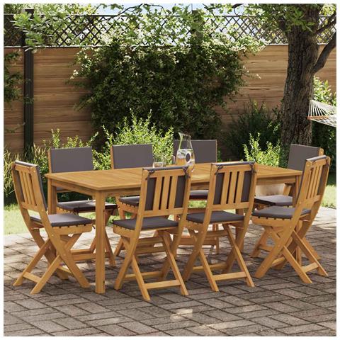 Sedie Bistro da Giardino 8 pcs Grigio Scuro 38 x 46 x 85 cm - Foto 2
