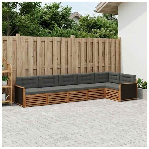 Set di divani da esterno 6 pcs Naturale e Antracite - Foto 2
