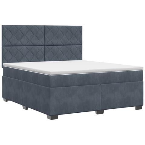 Letto box spring con materasso Grigio Scuro 140 x 190 cm - Foto 1