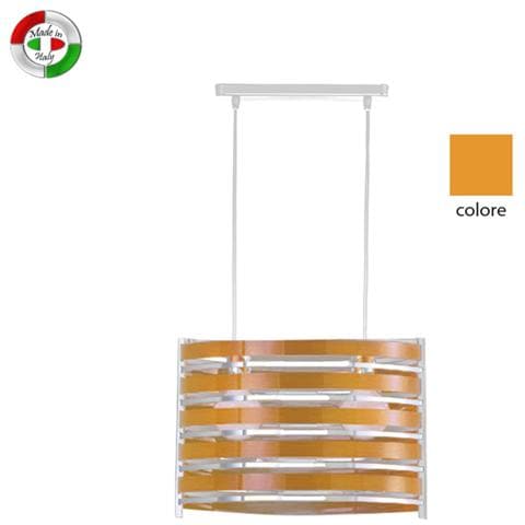 Sospensione da ufficio cameretta lampadario metallo cromo moderno arancio - Foto 2