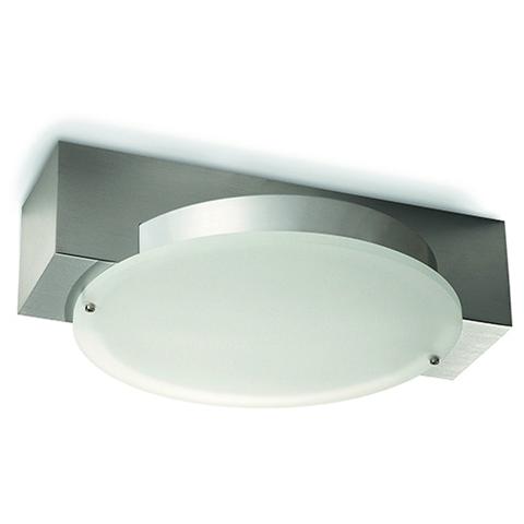 Gitta Plafoniera Base Metallo Rettangolare Con Vetro Tondo 2xg23 11w. - Foto 1