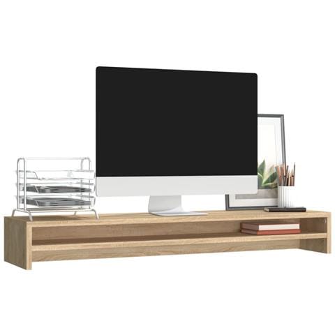 Supporto Monitor Rovere Sonoma 100x24x13 cm Legno Multistrato - Foto 2