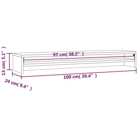 Supporto Monitor Rovere Sonoma 100x24x13 cm Legno Multistrato - Foto 6
