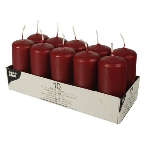 Candele Stumpen Bordeaux 10 Pz - Foto 1