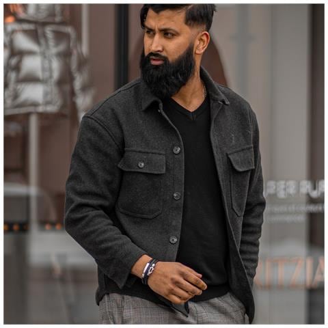 Bracciale da Uomo in Pelle, ""Proud"", 17cm, Argento - Foto 2