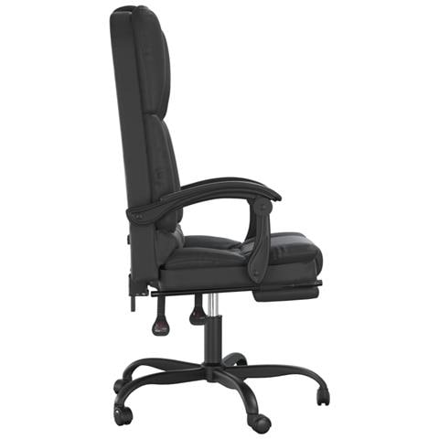 Poltrona da Ufficio Massaggiante Reclinabile Nera in Similpelle - Foto 2