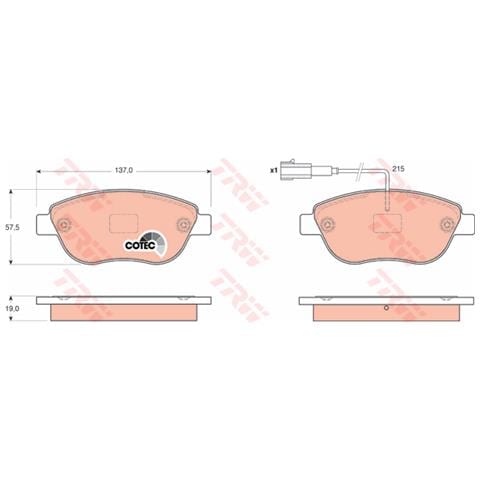 Pattini Freno Fiat Grande Punto 1.9d (05->) 1.4 T Gdb1655 - Foto 1