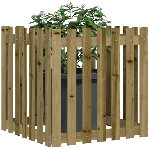 Fioriera Giardino A Recinzione 70x70x70 Cm In Pino Impregnato - Foto 2