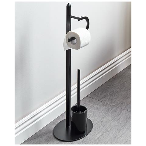 Porta Carta Igienica E Spazzolone Sarto Metallo Nero - Foto 1