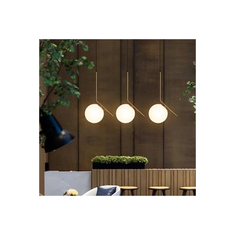 Lampada Da Soffitto Con Sfera Di Vetro Attacco G9 Lampadario Sospeso Oro Ip20 - Foto 2