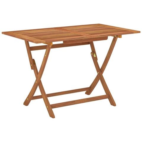 Tavolo Giardino Pieghevole 120x70x75cm Legno Massello Eucalipto - Foto 1