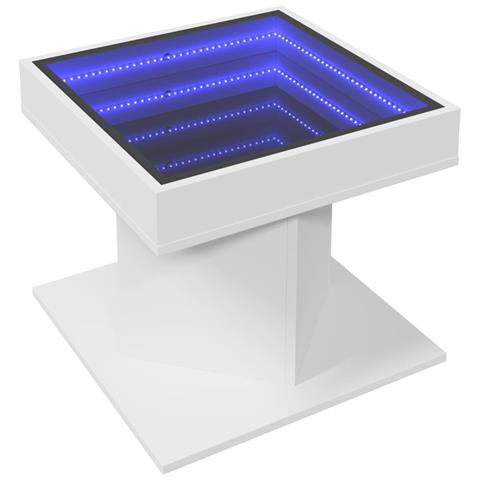 Tavolino Salotto Con Led Bianco 50x50x45 Cm Legno Multistrato - Foto 3