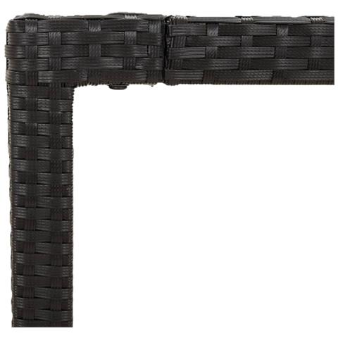 Set da Bistrò 3 pz con Cuscini Nero in Polyrattan - Foto 2