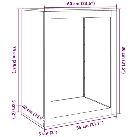 Rastrelliera Per Legna 60x40x80 Cm In Acciaio Zincato - Foto 2