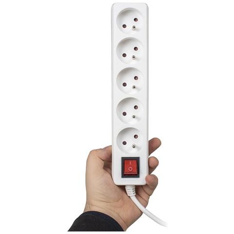 Cavo Di Prolunga 3mb 5gn+0+interruttore 3x1,0mm 10a Ip20 (lb0085-3) Va0309-3 - Foto 5