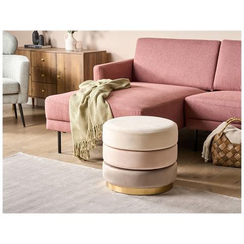 Pouf Louin Velluto Beige - Foto 1