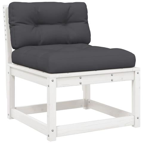 Set Divani Giardino 5pz con Cuscini Bianco Legno Massello Pino - Foto 9