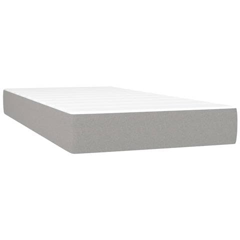 Letto a Molle Materasso e LED Grigio Chiaro 90x190 cm Tessuto - Foto 8