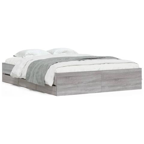Giroletto Cassetti Grigio Sonoma 150x200 Cm Legno Multistrato - Foto 2