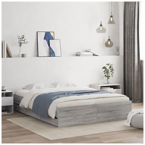 Giroletto Cassetti Grigio Sonoma 150x200 Cm Legno Multistrato - Foto 1