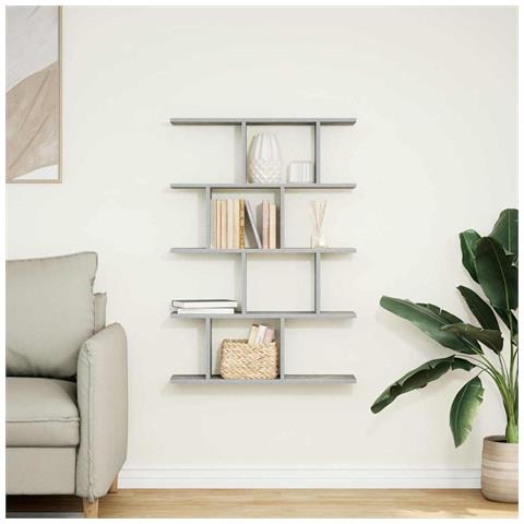 Mensola A Cubo Da Muro 12 Scomparti Truciolato Grigio Cemento - Foto 3