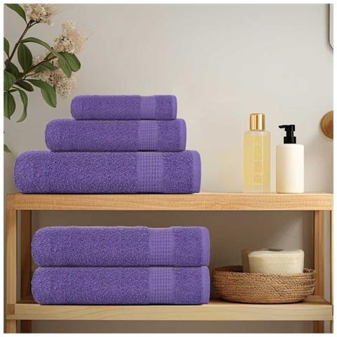 Asciugamani Per Sauna 10 Pz Viola 80x200cm 360g/m 100% Cotone - Foto 3