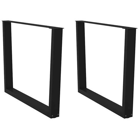 Gambe Per Tavolo Da Pranzo A V 2pz Nero 100x(72-73,3)cm Acciaio - Foto 1