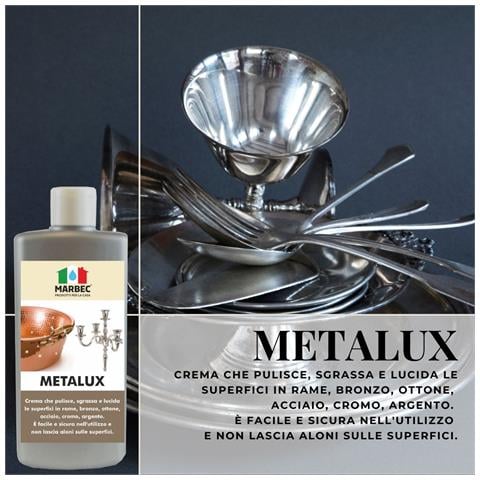 Metalux 250grx6pz Crema Detergente Lucidante Per Metalli, Rimuove Ossidi E Aloni, Ripristina Brillantezza, Non Graffia. - Foto 2