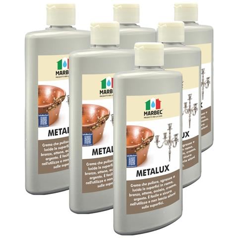 Metalux 250grx6pz Crema Detergente Lucidante Per Metalli, Rimuove Ossidi E Aloni, Ripristina Brillantezza, Non Graffia. - Foto 1
